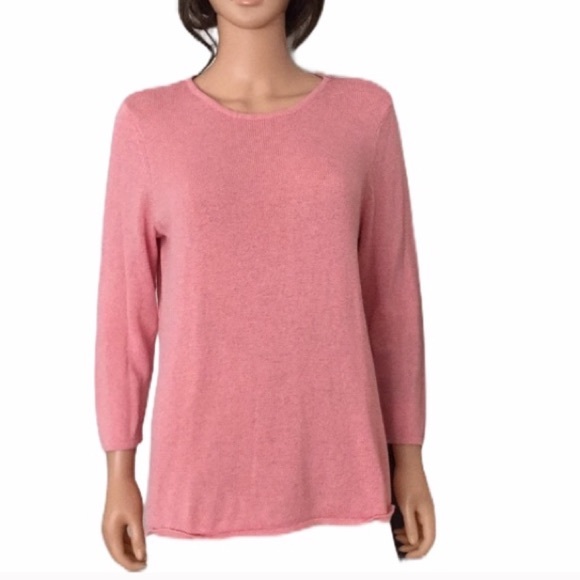 Ellen Tracy pink pullover tunic woven sweater - Picture 1 of 8